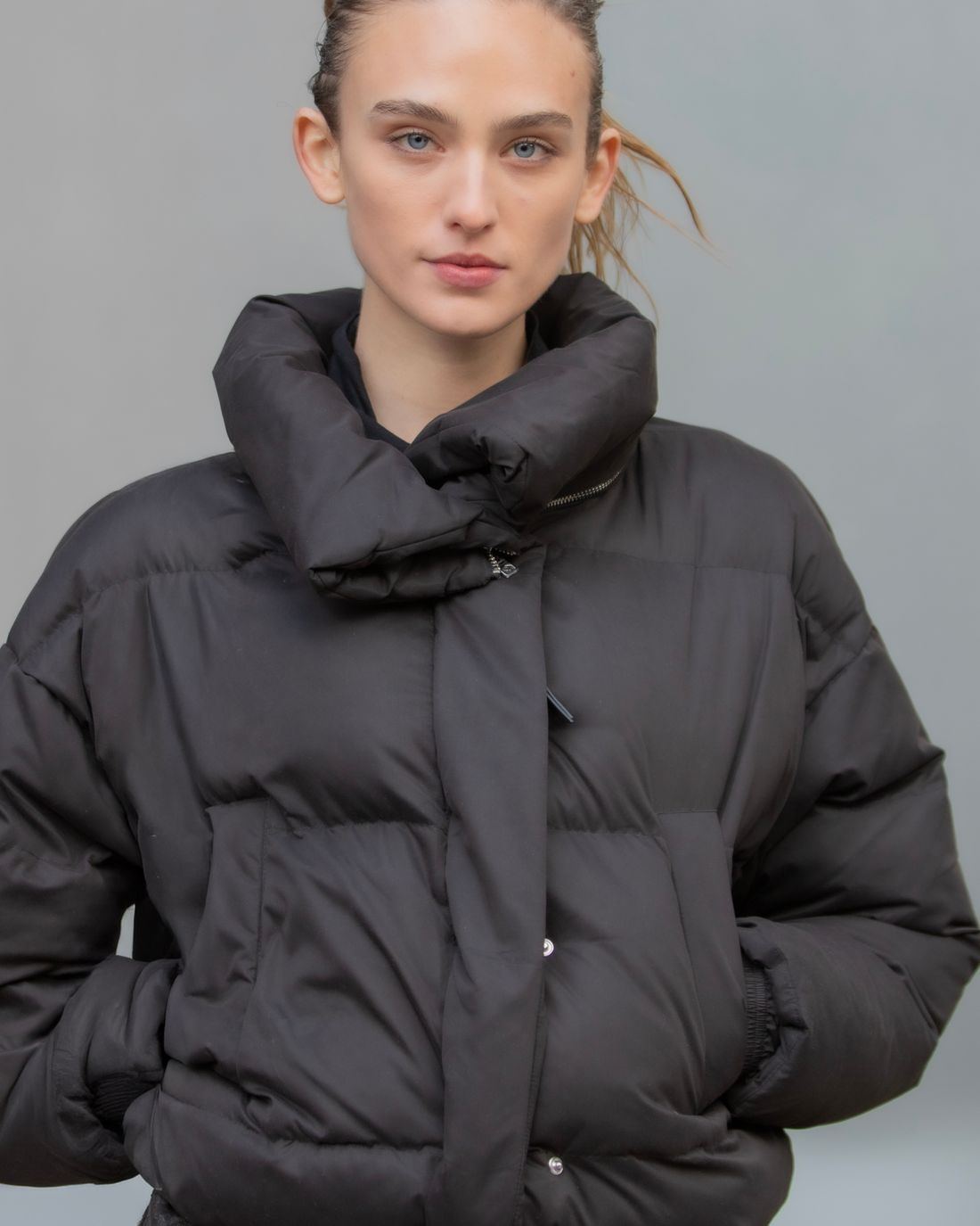 Goose-Down Quilted Jacket — Slate, 650 Fill